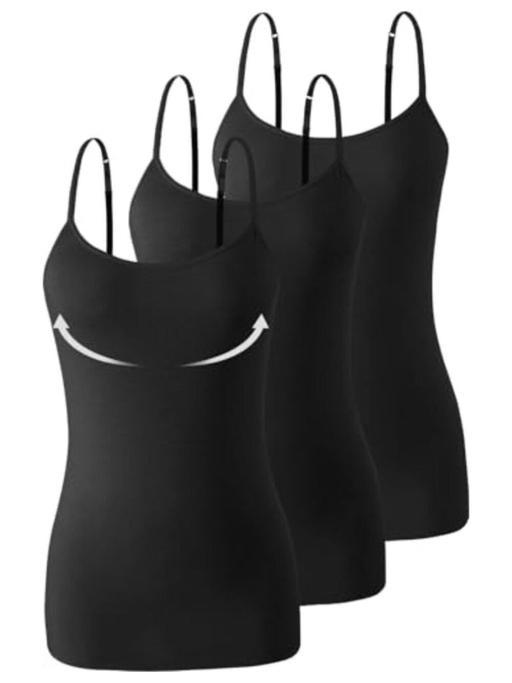 Cotton Camisole with Built-in Shelf Bra Adjustable Spaghetti Strap Tank Top